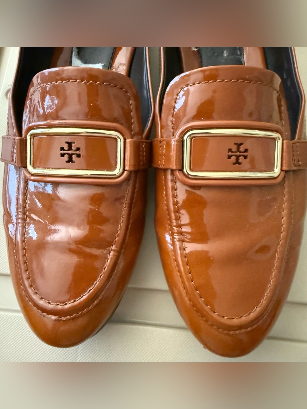 TORY BURCH GEORGIA LOAFER PATENT LEATHER FLATS - SIZE 8 - Picture 7 of 9